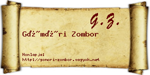 Gömöri Zombor névjegykártya